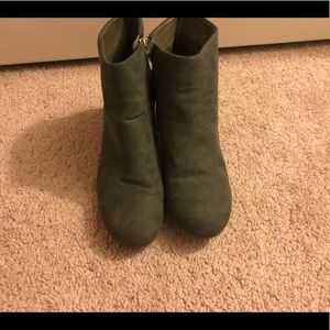 Olive green ankle booties